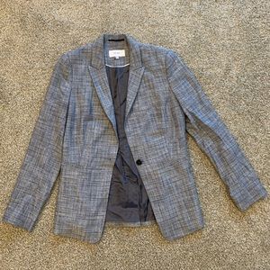 Reiss grey and white plaid suit jacket / blazer size 6
